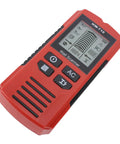 Aqur2020 Stud Finder Wall Scanner, 7 in 1 Electronic Wood Metal Wire Detector with 3 Depth Settings in red, angled view.