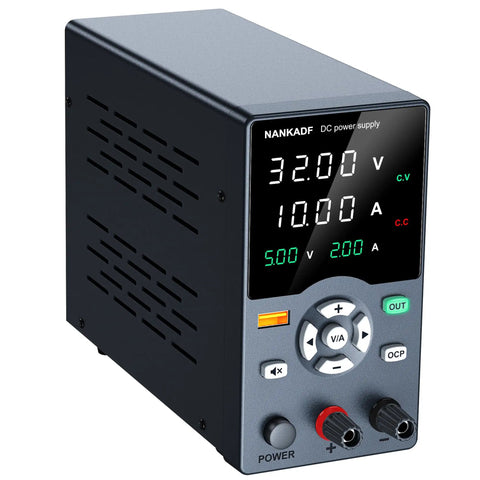 Variable 30V 10A Bench Power Supply With USB Fast Charging Port And Output Current Display, On Off Button, OCP Alarm
