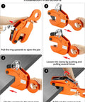 QWORK orange vertical plate lifting clamp, 2-ton capacity, steel construction for welding and building.
