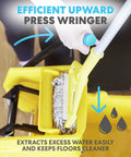 Legit Heavy Duty 35 Quart Mop Bucket With Side Press Wringer Rolling Cart, showing efficient upward press wringer in use.
