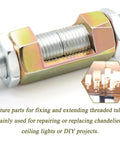 40-Piece Lamp Pipe Repair Kit For DIY Chandelier And Ceiling Light, Includes M10 Nuts And Nipples, Hex Lock Nuts, M10x30 And M10x50 Threads, Zinc Plated Carbon Steel Connector Hardware For Durable And Easy Install.
