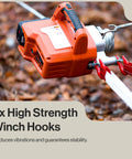 SuperHandy Portable Capstan Winch 2000 Lb Pull DC 48V Brushless Motor with high strength hooks for stability in tough conditions.