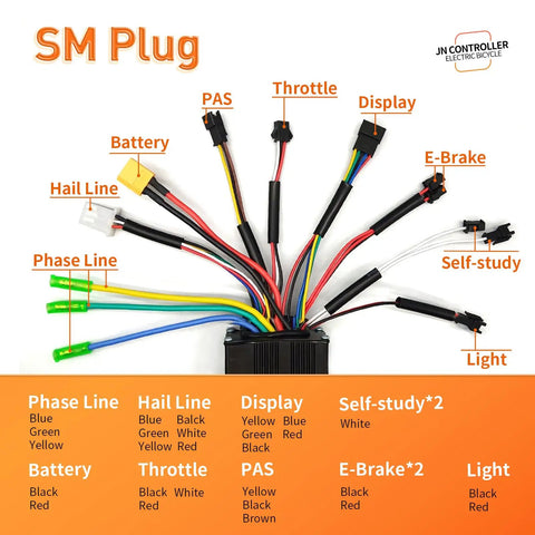 SM plug wiring diagram for 26A To 30A Sine Wave Controller For Electric Bikes And Scooters With LCD V889 Display