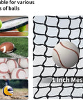 Portable Baseball Batting Cage Net For Outdoor And Indoor Practice, 13 By 10 By 8 Feet, shown with various sports balls