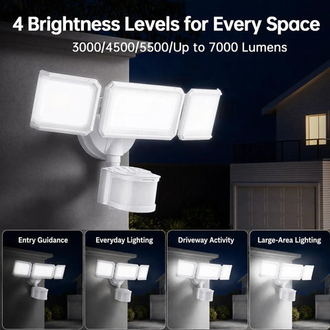 Ultra Bright Dimmable Led Floodlight With 240 Degree Dual Motion Sensor Hardwired Outdoor Security Lamp No Fuss Setup And Dang Good Coverage For Driveways Garages And Yards
