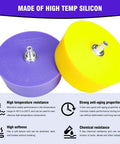 Silicone Purge Plugs Kit For Pipe Welding 0.9 To 4.0 Inch Back Purging Set, purple and yellow plugs with text details