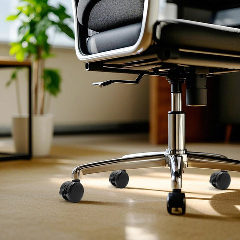 Office chair with Brake Twin Caster Wheels For Chairs, Universal 2 Inch Replacement Castors installed, smooth silent rollers