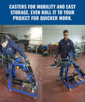 Heavy Duty Hydraulic Tubing Bender With High Capacity Pipe Bending Rig on casters for easy mobility and storage in workshop