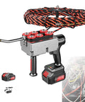 Cordless Automatic Cable Puller Tugger For Electricians Features Battery Operated Wire Feeder with spring head drive and cable.