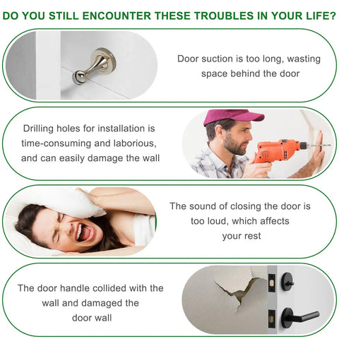 Magnetic RV Door Stopper Set 2 Pack Stainless Steel Door Catch No Drilling Wall Mount For Camper Trailer Motor Home Boat Keeps Doors Open Hands Free Rust Proof comparison issues and advantages infographic.
