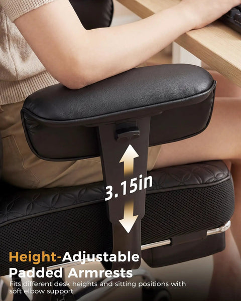 Big And Tall Office Chair For Heavy Duty Comfort with padded adjustable armrests and deluxe embossed leather