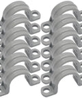Heavy Duty Pvc Conduit Clamps For Half Inch Pipe - Pack Of 12 Rust Proof Weather Resistant Pipe Holders in grey PVC, designed for pipe mounting.