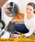 Person placing 2 Pack Air Fryer Silicone Pots For Foodi Dual DZ201 8Qt And DZ090 6Qt into dishwasher, showing easy cleaning