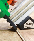 Slick 20 Gauge Pneumatic L Cleat Flooring Nailer Kit For Snapping Down Engineered And Hardwood Planks with adjust foot in action.