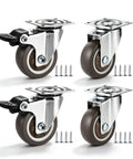 Heavy Duty 1.5 Inch Swivel Caster Wheels Featuring Lockable Rubber Tread And Screw In Mount with screws, ideal for furniture mods.