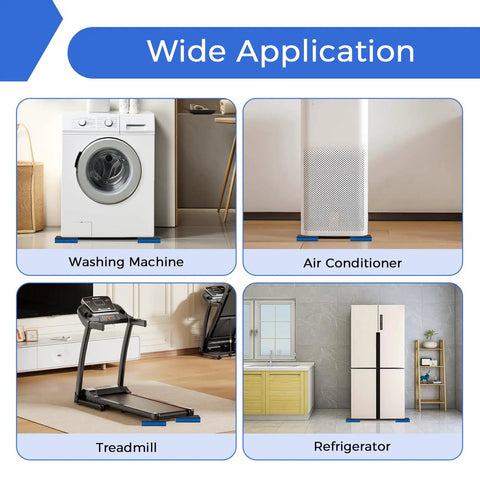 4 Pack Tough As Nails Anti Vibration Pads 4X4 Inch Ribbed Rubber Sound Isolation Mats under washing machine and air conditioner, use for stability.