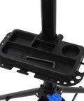 Tool tray close-up on Adjustable Bike Repair Stand For Home Use, Heavy Duty Bicycle Maintenance Stand Supports Up To 66 Lbs.