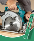 Person using Adjustable Cutting Base Guide For Wood And Tile Plastic Precision Cutting Rail with circular saw