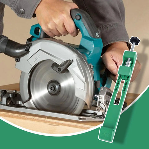 Person using Adjustable Cutting Base Guide For Wood And Tile Plastic Precision Cutting Rail with circular saw