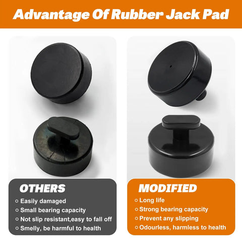 Comparison of other rubber jack pads and modified 4 Pack Corvette Floor Jack Pads For Lift Pucks C5 C6 C7 C8 Models