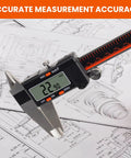 HARDELL digital caliper with large LCD, stainless steel body, inch/mm conversion, front view