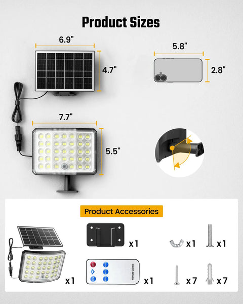 Badass Solar Powered Outdoor Floodlights With 160 Degree Wide Angle Beam 136 LEDs Pumping Out 1000 Lumens Of Hella Bright Cool White Light And A Heavy Duty 3000 Mah Battery For Smooth Dusk To Dawn Performance All Night Long