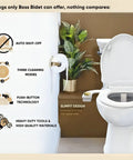 Bathroom with toilet showcasing Cool Water Bidet Attachment For Toilet With Dual Nozzles Auto Shut Off Non Electric Dope Luxury