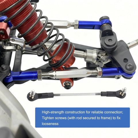 Adjustable RC Car Turnbuckles Camber Link Set 129-139mm Turnbuckle Rod Steering Servo Linkage With M3 Ball Head Rod Ends For Durable Aluminum RC Replacement Parts Built Tough And Crash Resistant, blue RC suspension linkage