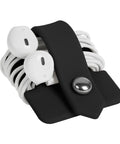 Headphone Case And Cable Organizer For Earbuds And Headphones Cord Winder And Earphone Holder Case Wrap Winder Headset Keeper Cable Manager Portable Silicone Black Cover
