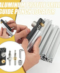 Rugged Aluminum Drill Guide For Frame Assemblies And Cabinet Joinery, Straight Bore Hole Positioner With Scale, Precision Drilling Jig