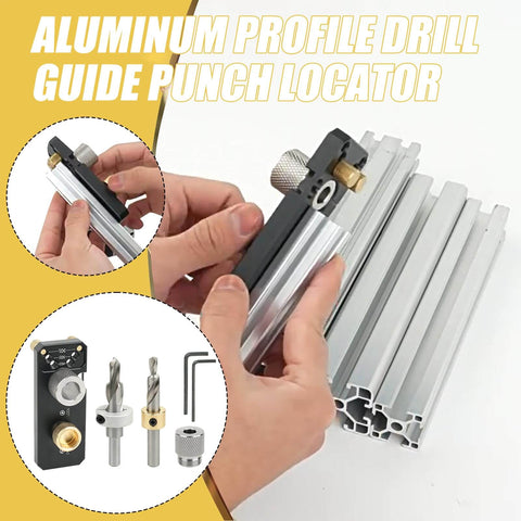 Rugged Aluminum Drill Guide For Frame Assemblies And Cabinet Joinery, Straight Bore Hole Positioner With Scale, Precision Drilling Jig