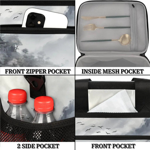 Insulated Picnic Backpack Lunch Bag For Women And Men Spacious 12x8.7x10 Inch Cooler Tote pockets with accessories inside