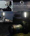 Rechargeable Underwater Video Light 450 Lumens For GoPro And Osmo Action Waterproof To 164 Feet mounted on DSLR