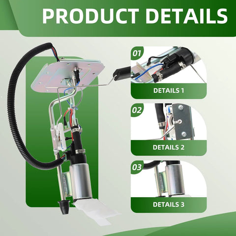 Fuel Pump Assembly For Wrangler 1991 1992 1993 1994 1995 2.5L I4 And 4.0L V6 Gas Engines SP736H Replacement Part Numbers 5003860AA AB