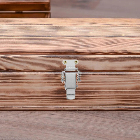 Toggle Latches Stainless Steel Dual Spring Design For Toolbox mounted on a wooden box