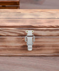Stainless Steel Toggle Latch Set With Dual Springs on wooden case, keyless lock for cabinets, boxes, and wooden cases, durable draw lock clamp