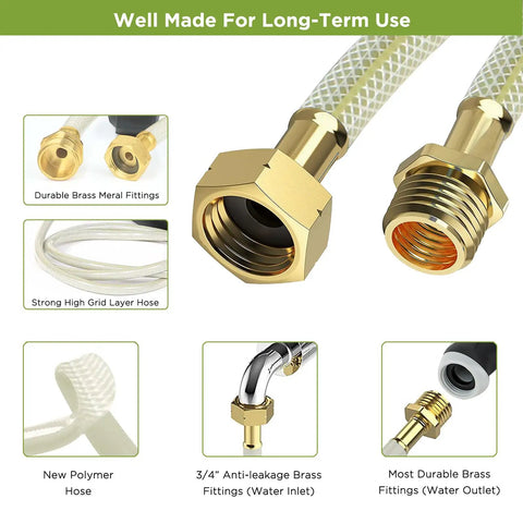 Retractable Garden Hose Reel 100Ft Wall Mount Heavy Duty Auto Rewind With Brass Fittings Leak Resistant 300 PSI details