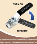Close-up view of Power Town ball valve for pressure washers with stainless steel body and 3/8-in quick-connect