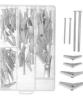 Heavy Duty Toggle Bolt Kit 32 Pcs With Metal Drywall Anchors And Butterfly Expansion Screws For Secure Fastening And Easy Installation Built To Handle Mirrors, Shelves, And Heavy Furniture., 32-piece silver toggle bolt kit with metal anchors in storage case