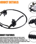 Upgraded Hydraulic Brake System For Mini Bikes Left Side Mount With Seven Eighths Inch Handlebars And Fifty Inch Hose Compatible With Baja Doodlebug DB30 Minibikes And Go Karts, showing brake components and hose.
