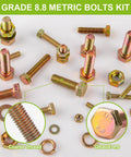 975-Piece Premium Grade 8.8 Fastener Kit Yellow Zinc Plated M4 M5 M6 M8 Bolts And Nuts 12-30mm Durable Corrosion Resistant