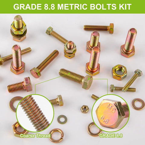 975-Piece Premium Grade 8.8 Fastener Kit Yellow Zinc Plated M4 M5 M6 M8 Bolts And Nuts 12-30mm Durable Corrosion Resistant