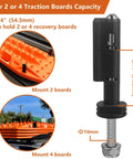 Mounting Pins Kit For MaxTrax MKII Recovery Boards 4 Pack Lockable Theftproof Safety Pins dimensions for traction boards.