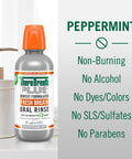 Fresh Breath Mouthwash With OXYD8 And Zinc Gluconate To Knock Out Bad Breath, Peppermint Flavor, featuring alcohol-free benefits, 16 oz