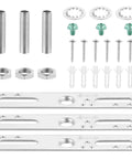 Four Inch Light Fixture Mounting Bracket Kit Three Pack With Small Chandelier Hold Plates And Universal Lamp Fixture Hardware For DIY Easy Chandelier Or Wall Light Installations Includes Three Crossbars Three Lamp Pipes And Ground Screws, zinc-plated steel