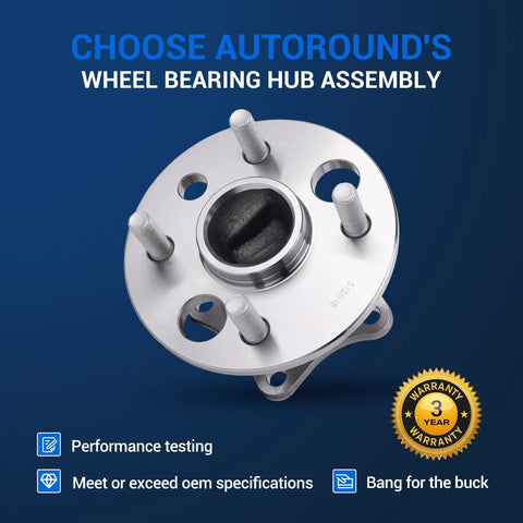 Rear Wheel Bearing And Hub Assembly For Toyota Corolla 1993 To 2002 Geo Prizm 1993 To 1997 And Chevy Prizm 1998 To 2002 Four Lug Non ABS Rear Position Replacement Fits 512018.