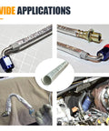 Self Closed Aluminum Heat Shield Sleeve 6mm One Quarter Inch, 39 Inch Length, used on automotive hoses and cables.