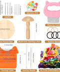 No-Fuss Mini Darning Loom Kit With 50 Color Threads For Quick Sock And Jeans Repairs, Includes Darning Mushroom Egg