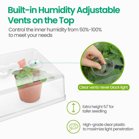 Two Pack 60 Cell Seed Starter Kit With Humidity Domes And Seedling Heat Mats For Easy Cloning Propagation And Germination Station Your All In One Garden Grow Kit For Beginners And Pros
