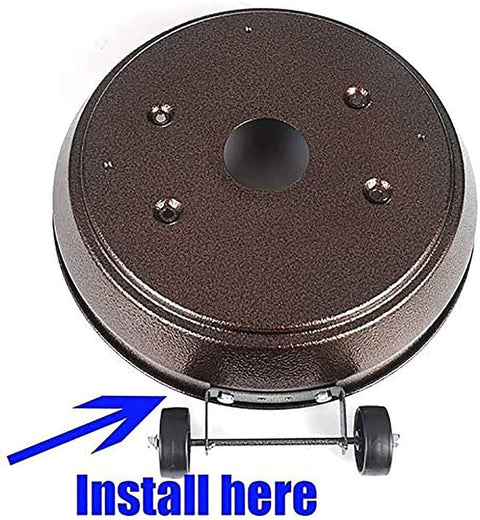 3-inch universal patio heater caster wheel with mounting bracket and dual black wheels